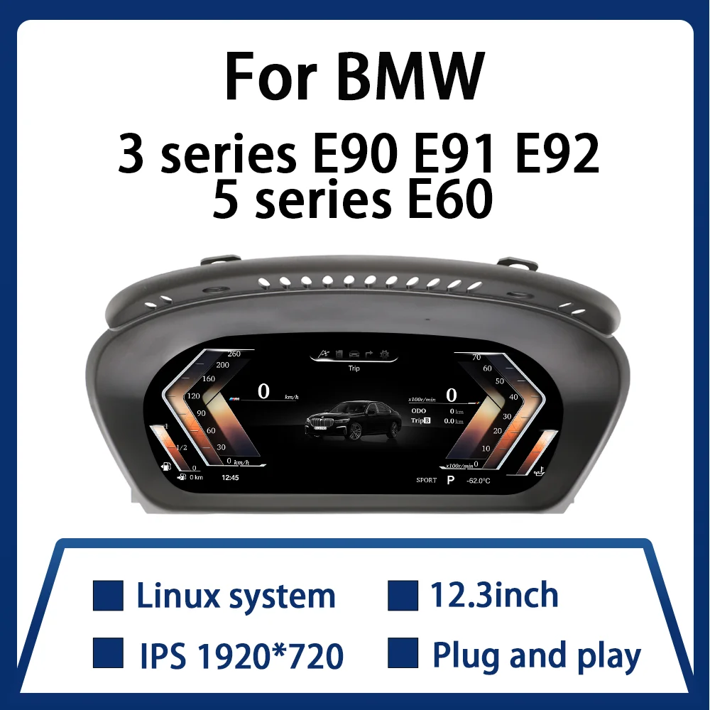 Tableau de bord numérique 11 "pour BMW série 3 E90 E91 E92 E93 (2005 – 2012), système CCC CIC, panneau de groupe d'instruments de voiture LCD, Cockpit pour