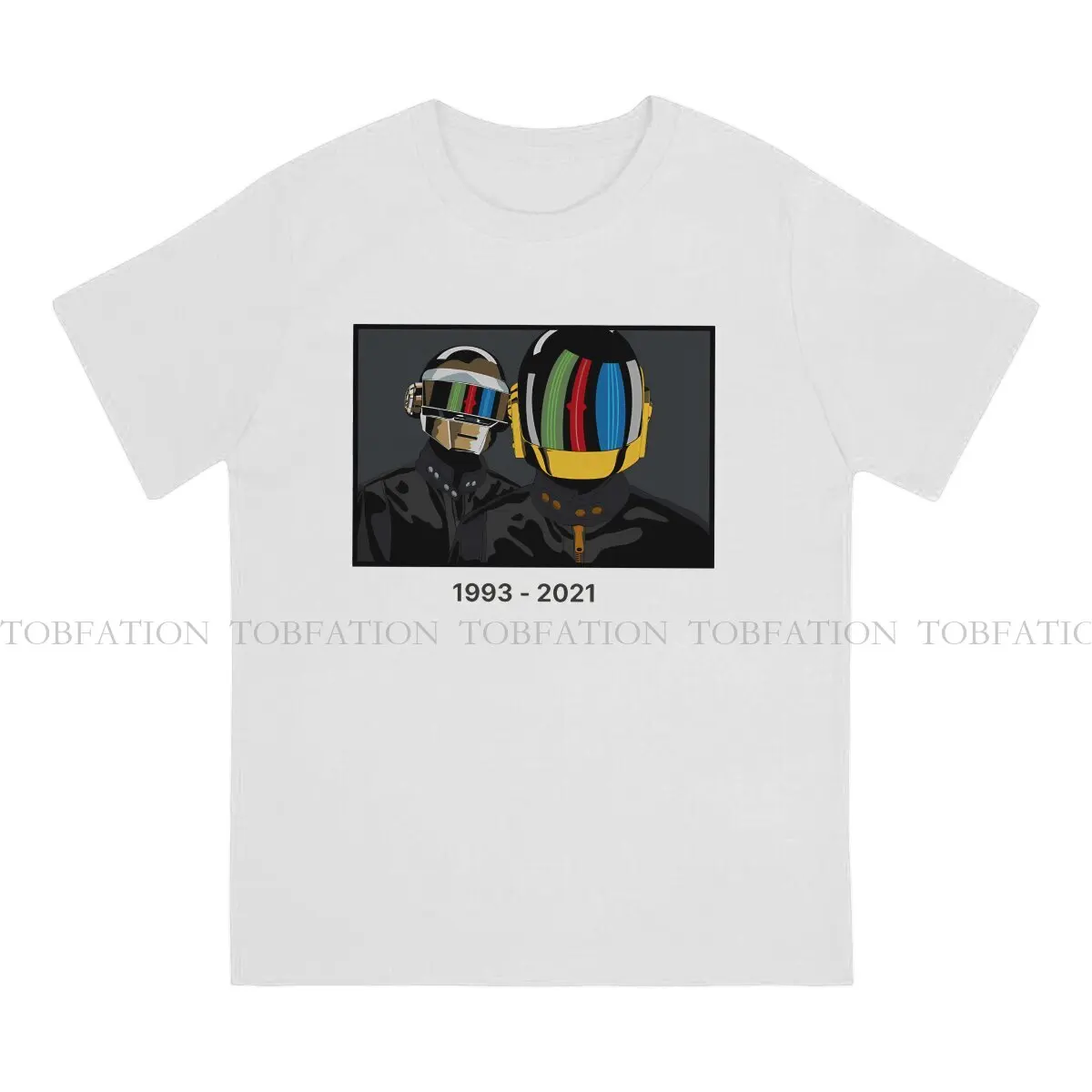 Daft Punk 100% Cotton TShirts Epilogue Print Men's T Shirt Funny Tops 6XL