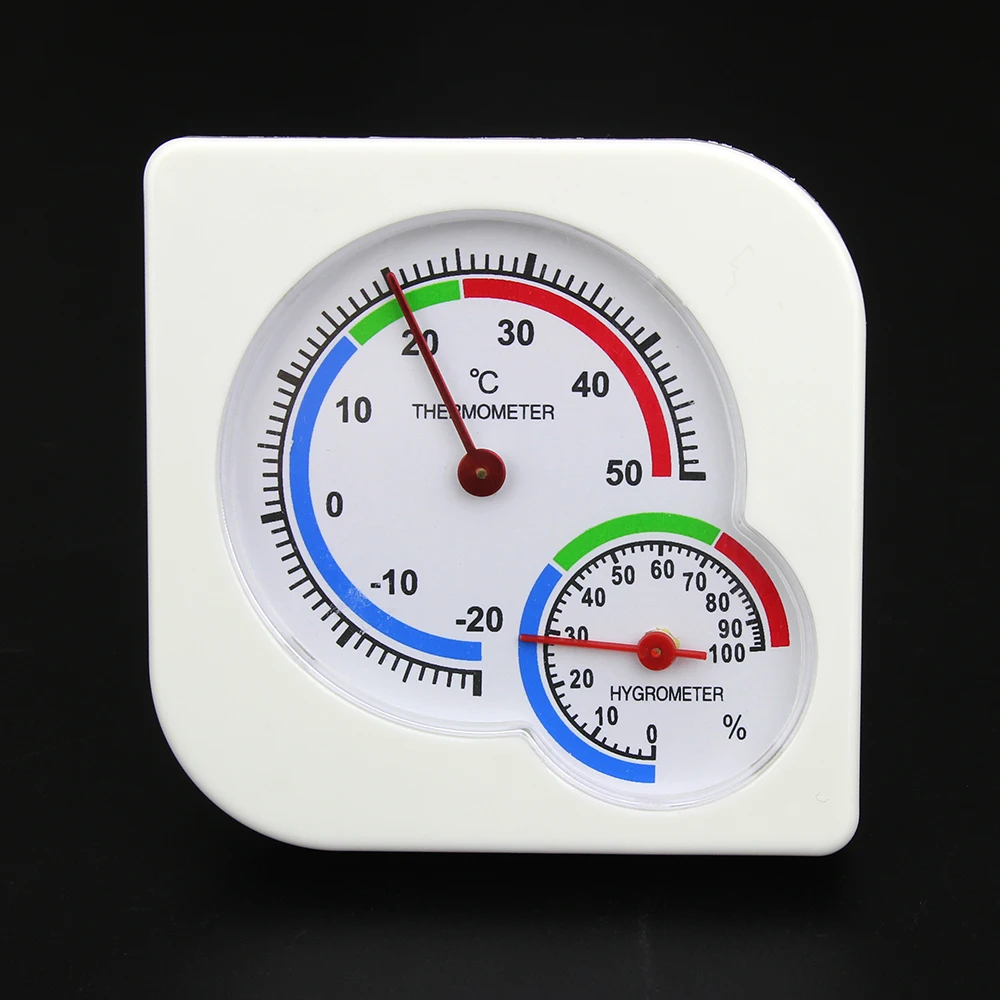 Mini Round Clock-Shaped Indoor Outdoor Hygrometer Humidity Thermometer Temperature Meter Gauge