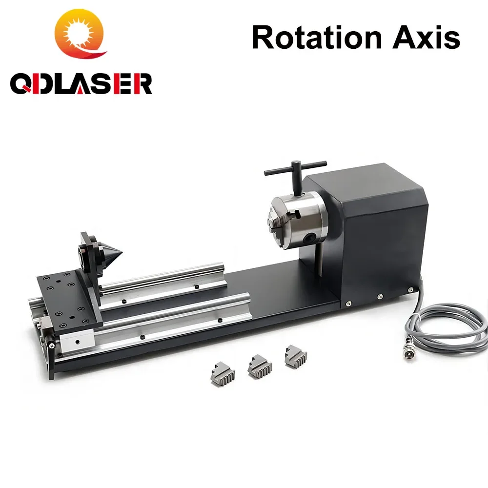 QDLASER Rotary engraving attachment with chuck 2 /3Phase Stepper Motor Rotary Worktable for Laser Engraving Machine Model B