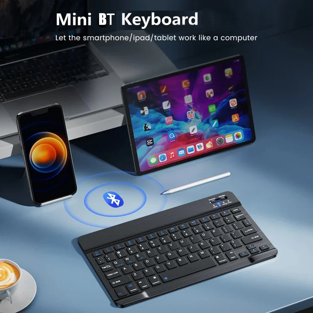 Tastiera Bluetooth Ultrasottile - Compatibile Con MatePad 11, Windows, Android, IPad 2021 - Batteria Ricaricabile - Colore Nero