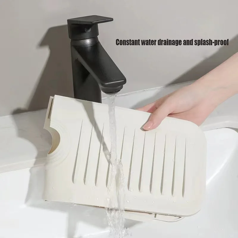 Kitchen Silicone Faucet Absorbent Mat Sink Splash Catcher Countertop Protector Mat Draining Pad for Bathroom Kitchen Gadgets