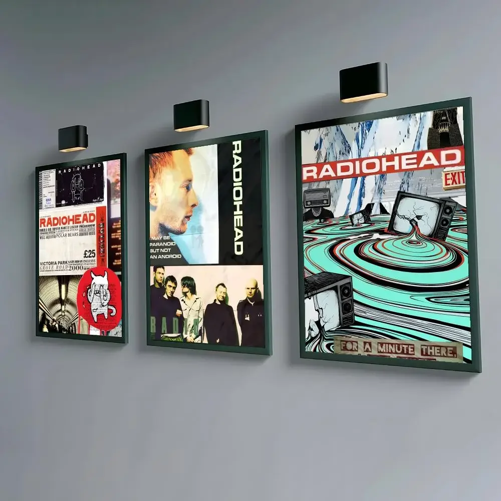 Rock Band R-Radiohead Cool Poster Waterproof Peel & Stick Wall Sticker Self Adhesive Art Decor For Living Room Bedroom