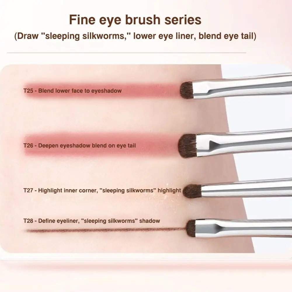 Brocha de maquillaje de ojos de pelo suave a la moda, mango de plástico, brocha profesional para detalles de ojos, brochas y herramientas de maquillaje para mujeres