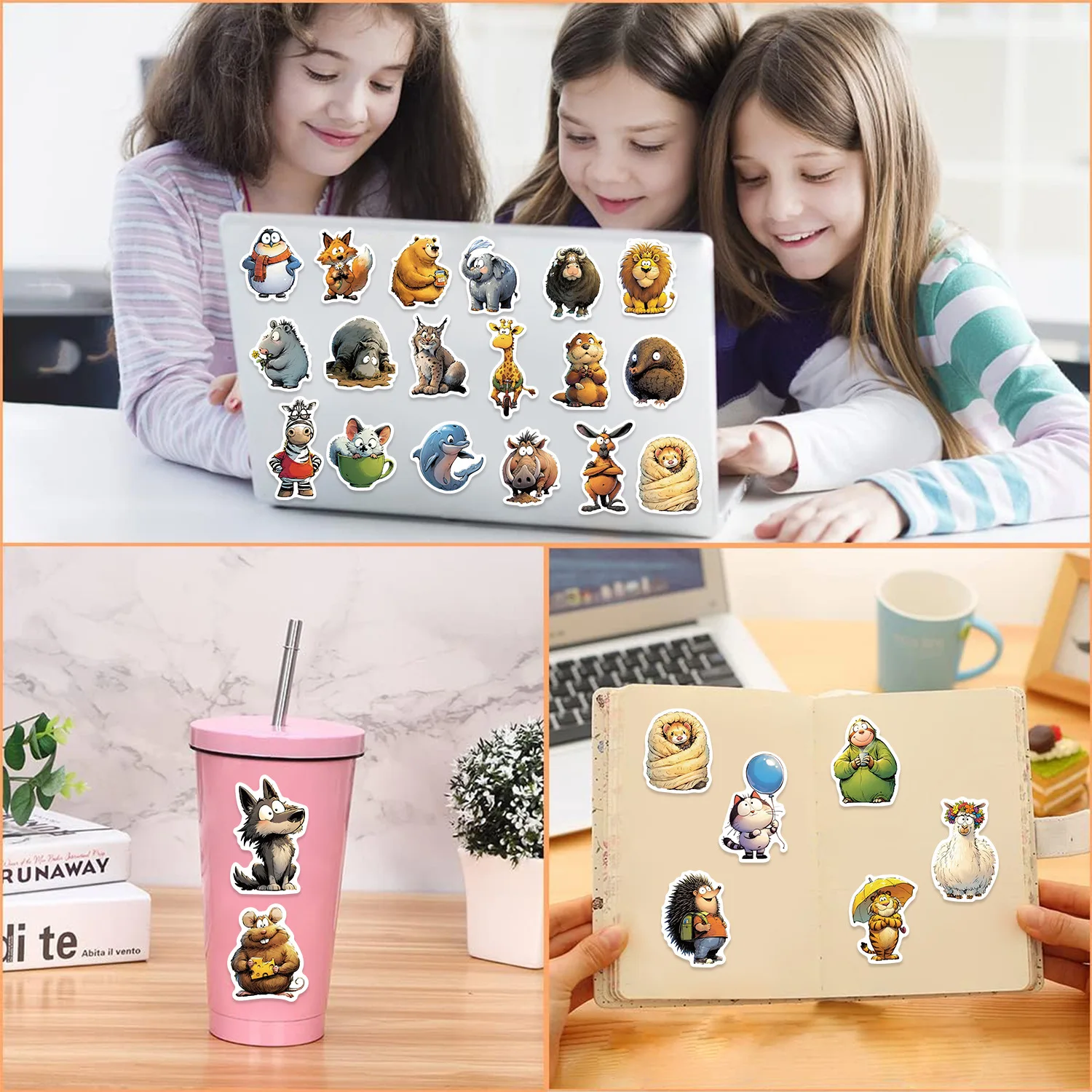 10/30/50pcs Cartoon Funny Animal Graffiti Stickers for Chindren Decorative Guitar Notebook Luggage DIY Decals Waterproof Sticker