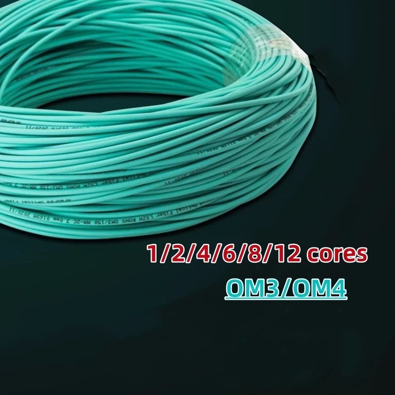 fiber optic cable OM3 OM4 armored 2 cores 100m single 4 cores 6/8/12 fibres aqua outdoor multimode ratproof 2C 4C 6C 8C 12C