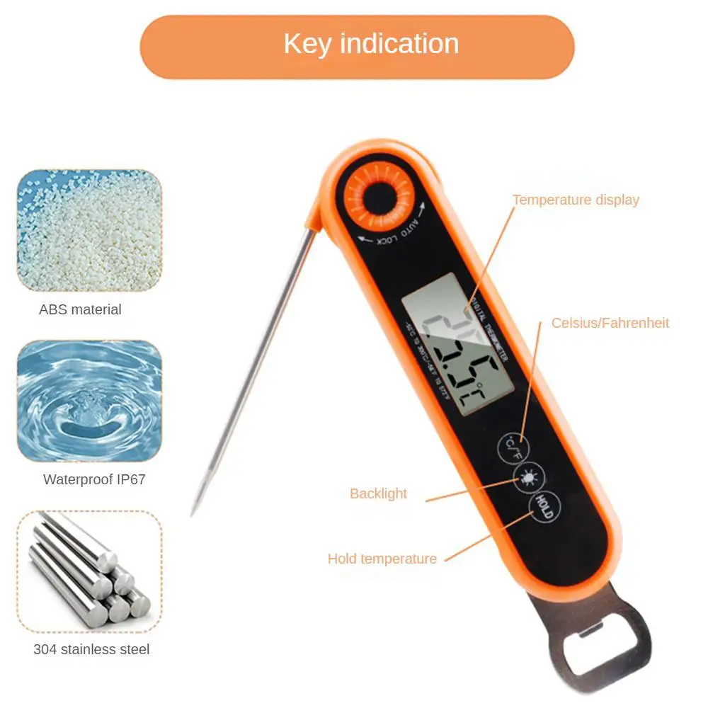 ThermoPro TP03H Waterproof Digital Backlight Folding Barbecue Kitchen Cooking Instant Readin Meat Thermometer