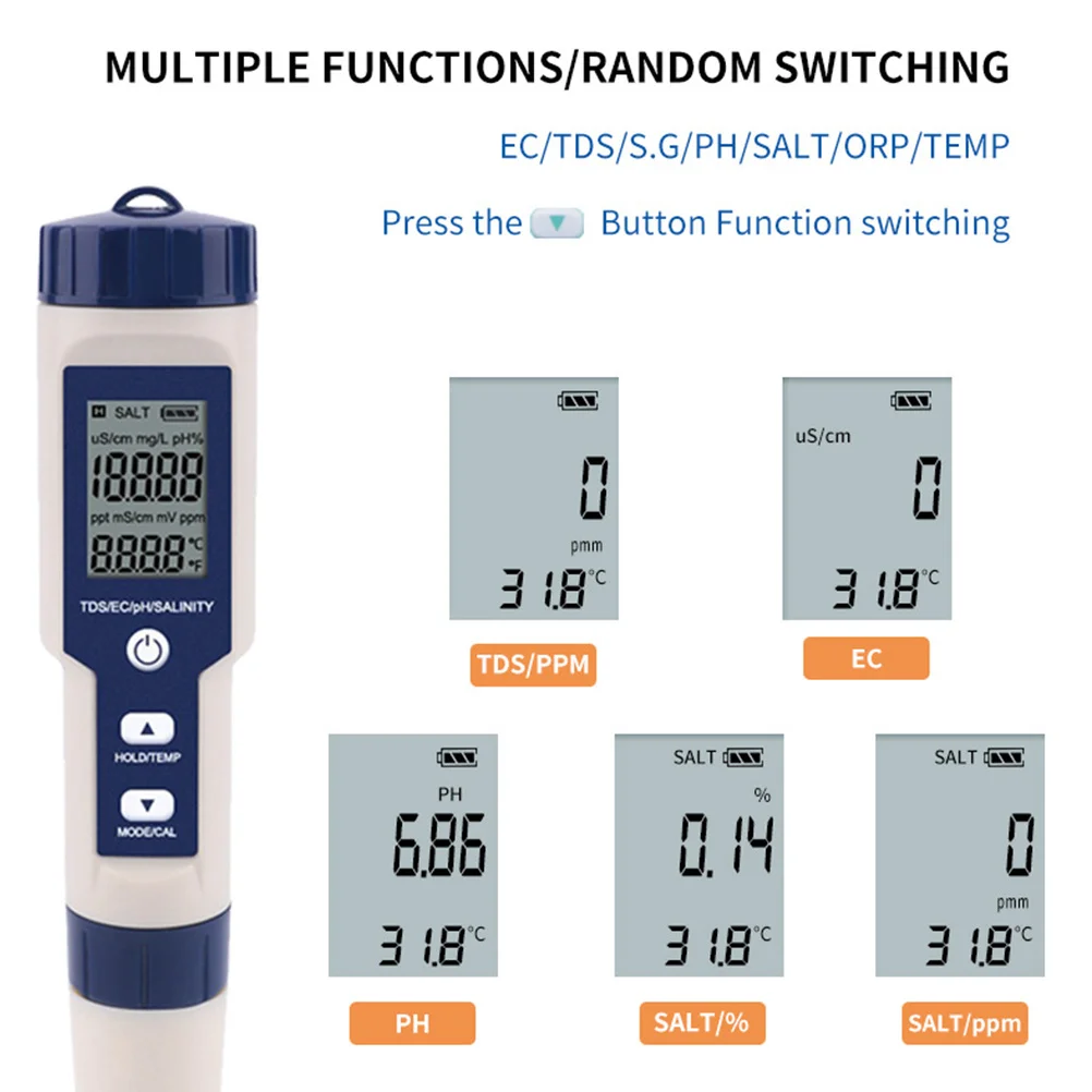 

Pen Type Salinity Temp Meter High Precision Digital Seawater Tester Monitor Measurement Checker for Aquarium Water Laboratories