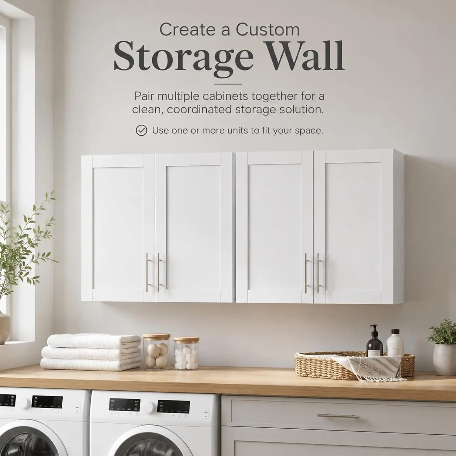 White Shaker Wall Cabinet 2-Pack 31.5