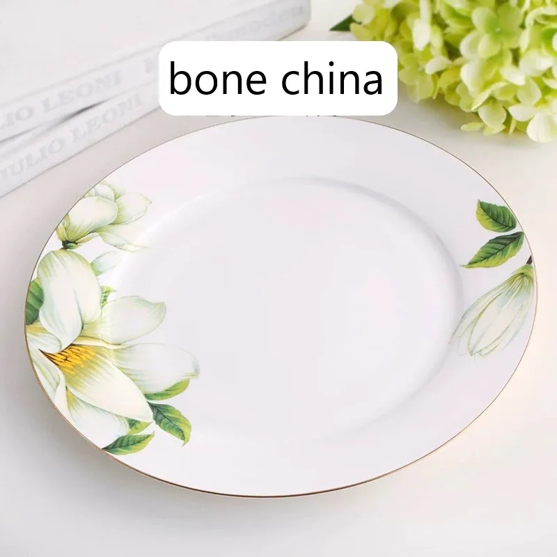 8 Zoll, Speiseteller aus Bone China, Servierplatten aus Porzellan, Servierplatte, Servierplatte, Keramikplattenladegeräte, Buffetschalen