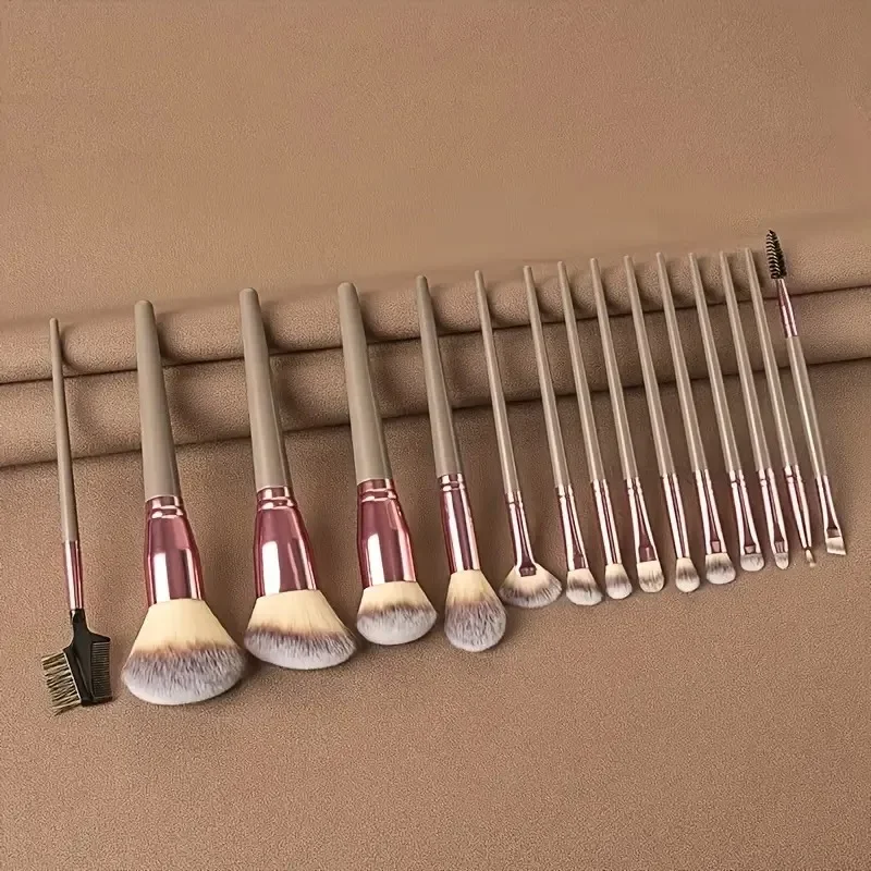 15/16-teiliges Make-up-Pinsel-Set – weiche Borsten für Rouge/Puder/Lidschatten |   Tragbar und anfängerfreundlich |   Erschwingliches Pro Kit