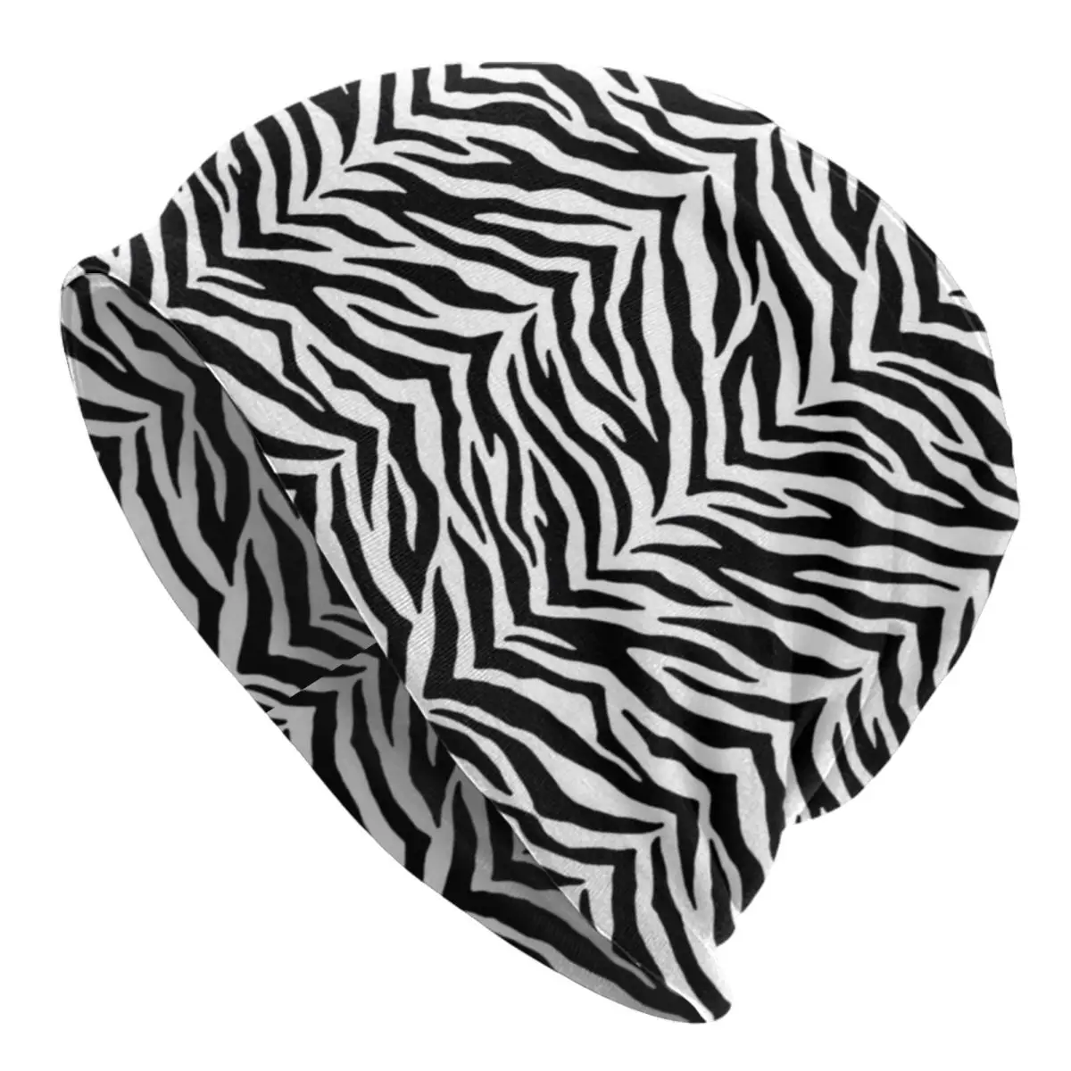 Zebra Print Bonnet Hats White And Black Stripes Beanie Hats Design Skullies Beanies Spring Vintage Men Gym Thermal Elastic Caps