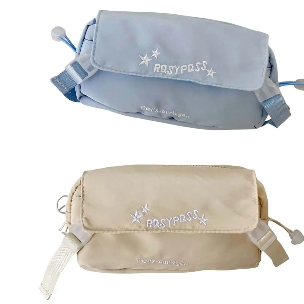 Tempat alat tulis gaya Korea, dompet perjalanan warna Solid, tas pena besar, kantong ritsleting, tas kosmetik gaya Ins Korea