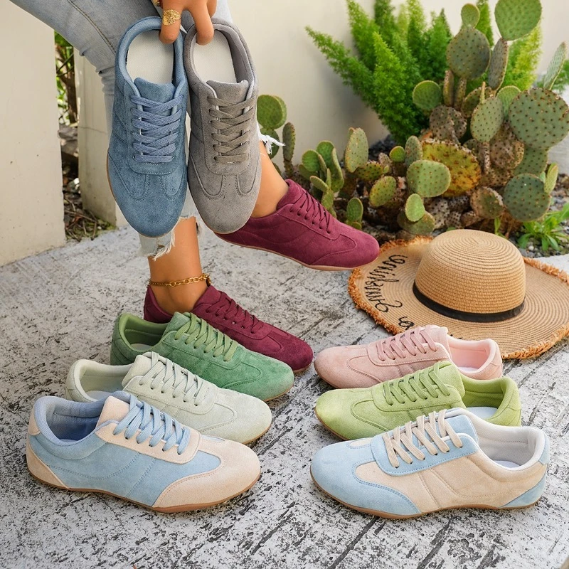 

Women's Casual Flat-soled Non-slip Wear-resistant Sport Shoes Spring Autumn Round-toe Soft and Comfortable Women Single Shoes