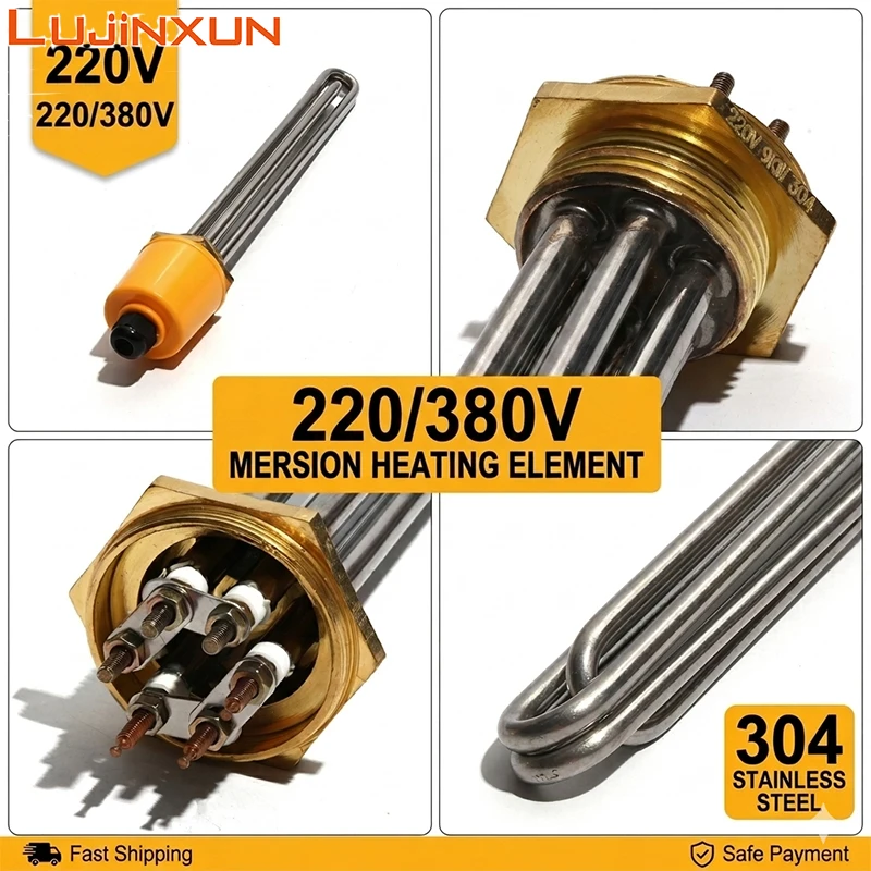LUJINXUN 220V Industrial Immersion Water Heating Element DN40/1.5