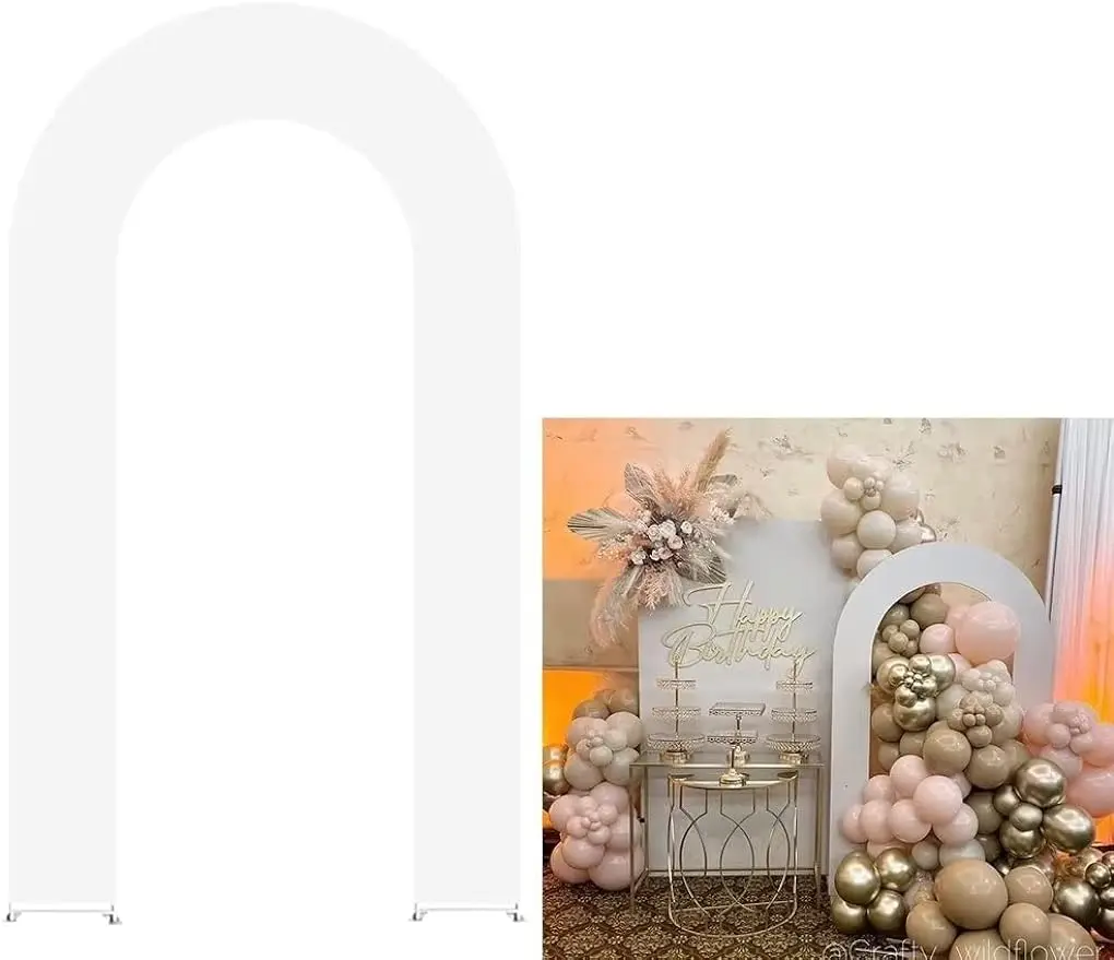 U-Shaped Arch Backdrop Cover for Birthday Party Baby Shower Wedding Decoration Double-Sided Stretchy Open Stand Covers