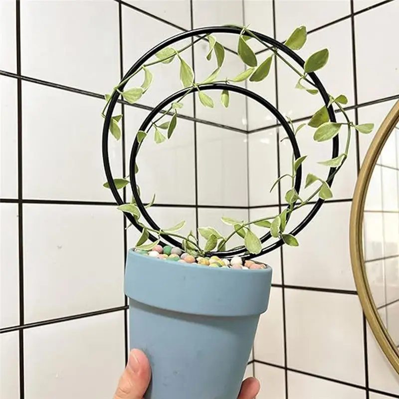 A67P-Set Of 3 Indoor Round Plant Trellises For Climbing Houseplants Metal Frames For Potted Ivy,Outdoor Potted Plant Support