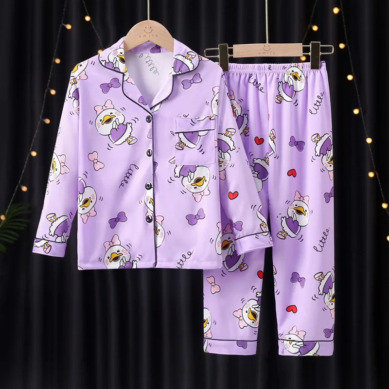 Children's Pajamas Spring and Autumn Baby Boys and Girls Home Furnishing Set Autumn Long Sleeve