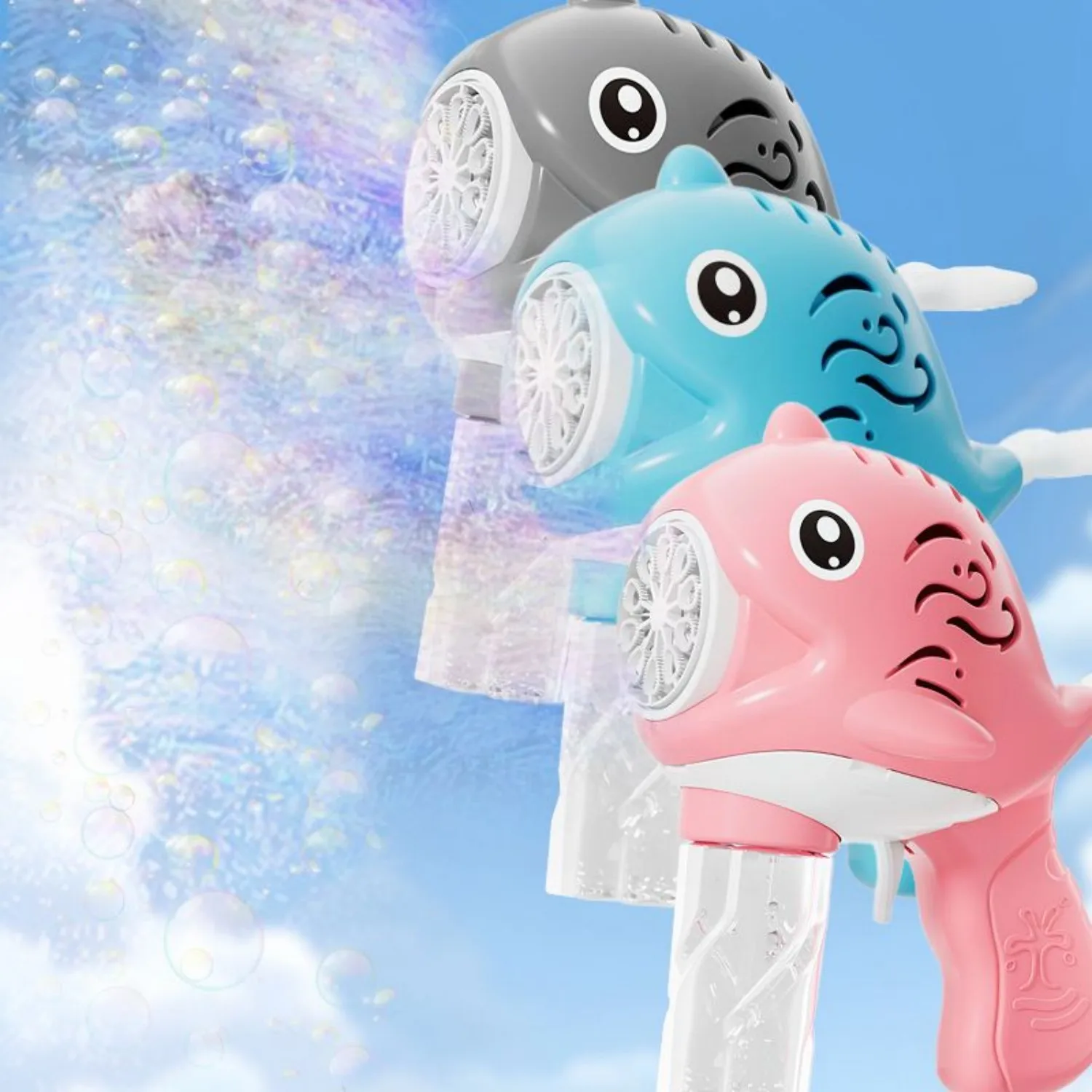 10-Hole Whale Bubble Gun Toy | Automatic Bubble Maker | Summer Outdoor/Indoor Play | Kids Birthday & Easter Gift with Non-Toxic