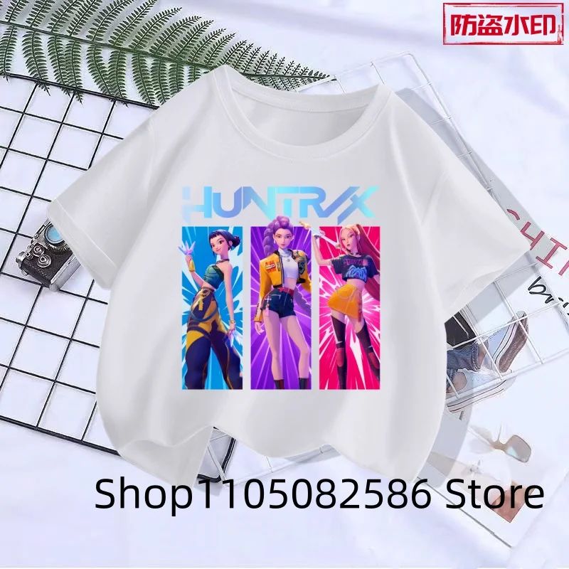 تي شيرت بأكمام قصيرة مطبوع عليه مجموعة الشيطان، تي شيرت ناعم وغير رسمي، قميص ذو طابع كرتوني لطيف، مناسب للفتيات والفتيان #1