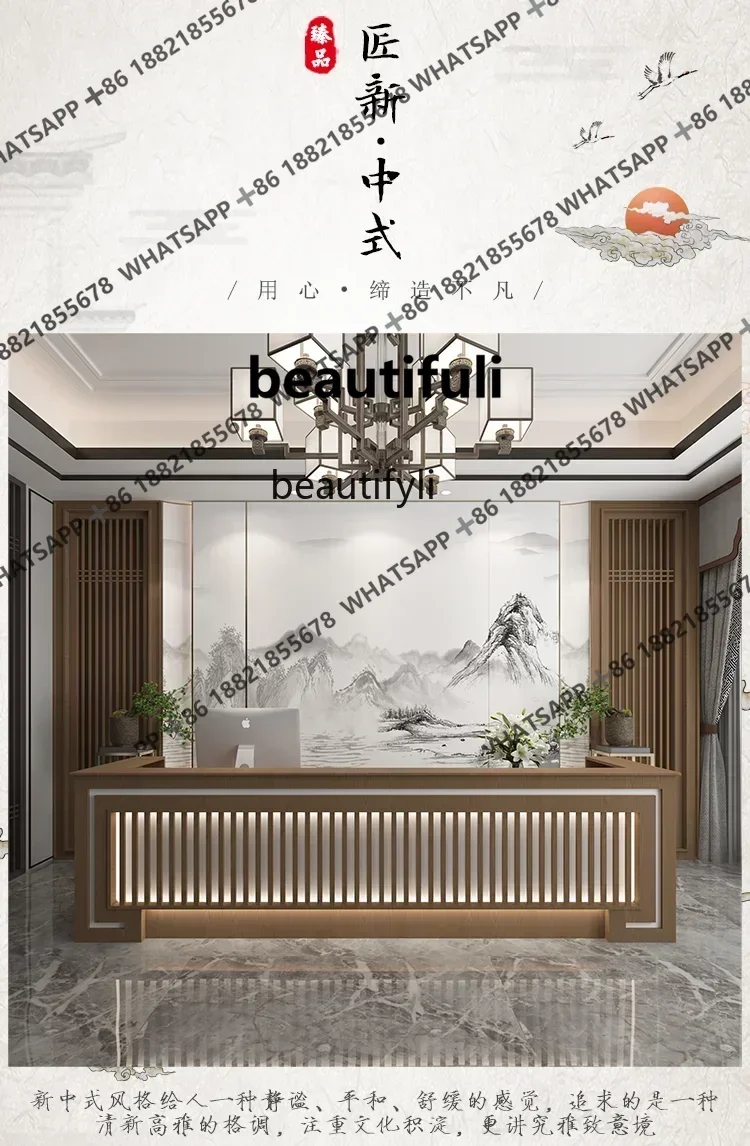 xx1Chinese Cashier Commercial Reception Desk Hotel Catering Front Desk Health Foot Bath Commercial Counter