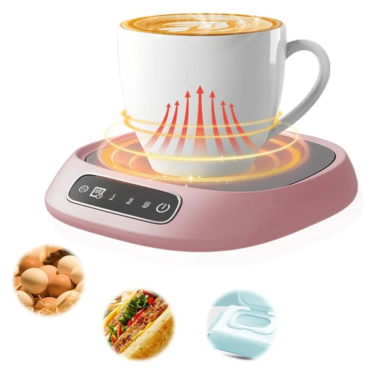 BFYLE Smart Heizung Untersetzer Büro Heiße Milch Kaffee Tee-Set Warm Untersetzer Hause Desktop Konstante Temperatur Untersetzer Rosa