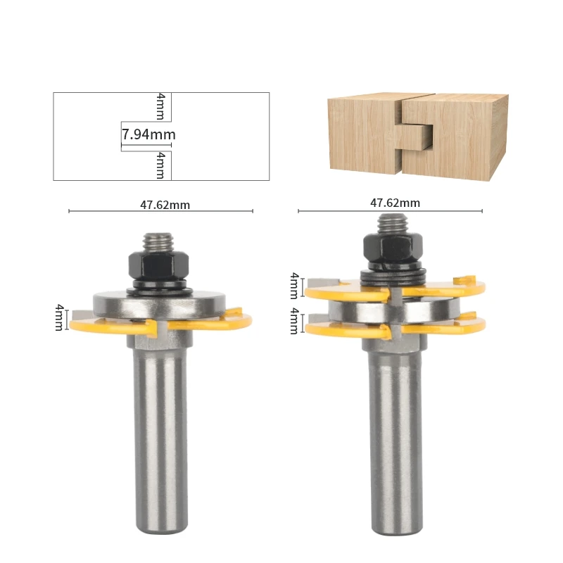 YUSUN T＆G Assembly Bit Router Bit Carbide Cutters Woodworking Milling Cutter For Wood Bit Face Mill Wood Cutter Tools