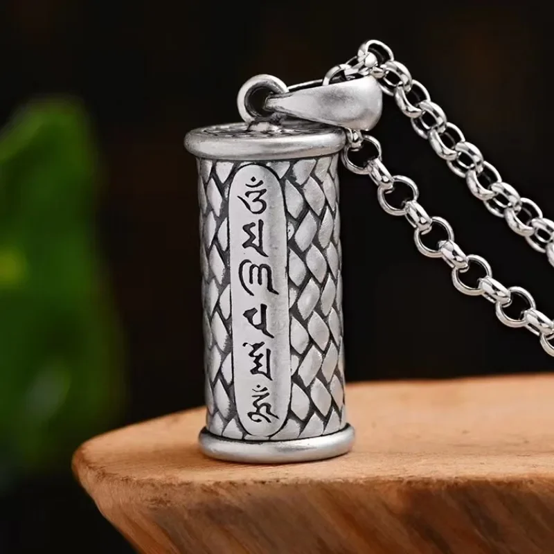 Vintage Perfume Bottle Pendants Men DIY Fragrance Diffuser Essential Oil Bottle Ga Black Bone Ash Box Wishing Amulet Jewelry