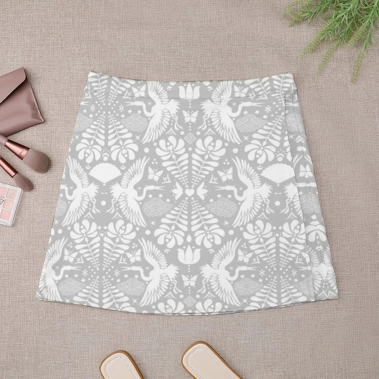 As the crane flies in Grey Mini Skirt korean style women clothing School skirt Womens dresses new in dresses Mini Skirt