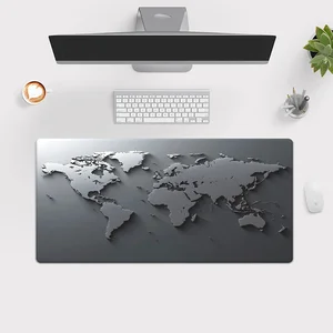 XXL Gray World Map Desk Mat HD Multifuncional Pad de mouse teclado 40x90 cm Mats de juego para la oficina Material de caucho suave de la oficina Gamers 10 mejores ventas de ratón de ratón gris - №9