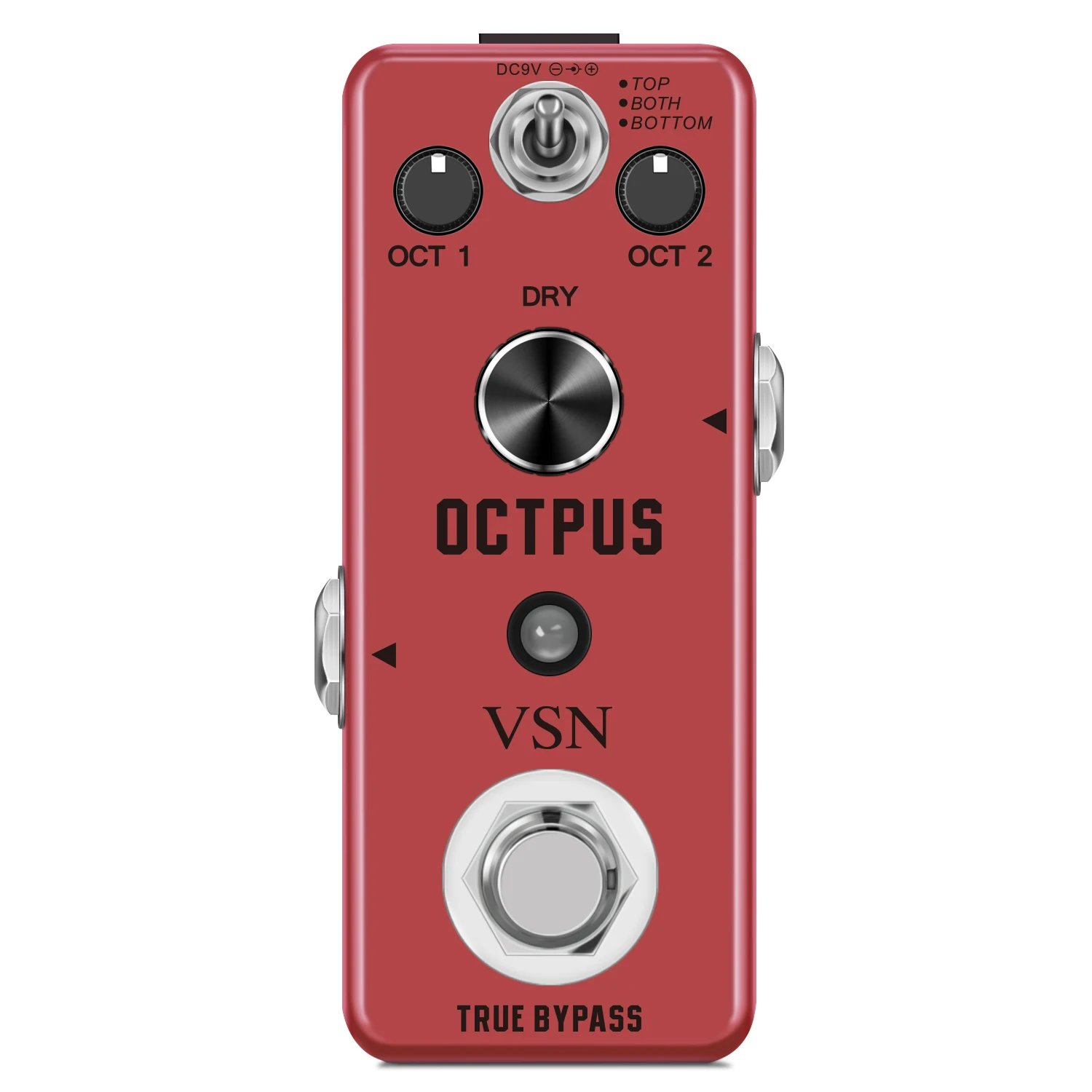 VSN Octpus Octaver Guitar Effect Pedal, Electric Guitar and Bass with True Bypass