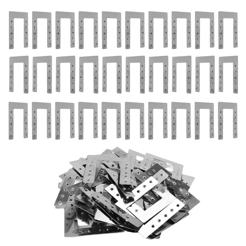 

Инновационные 50 шт. U-образные защитные прокладки из нержавеющей стали, токопроводящие двойные шипованные пластинки для фотоэлектрических систем