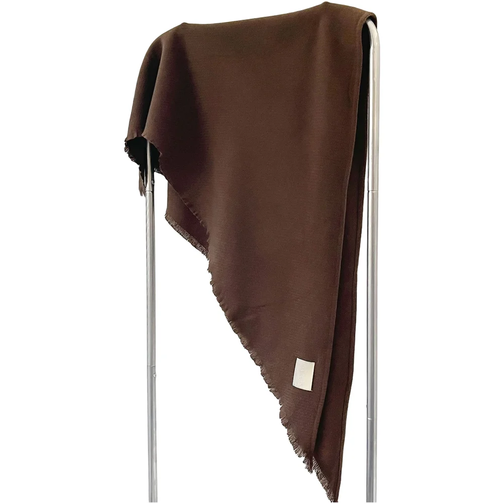 Triangle Shawl Scarf for Women Knitted Polyester Warm Oversized Fringed Tassel Solid Color For Autumn Accessory 130x130x198cm