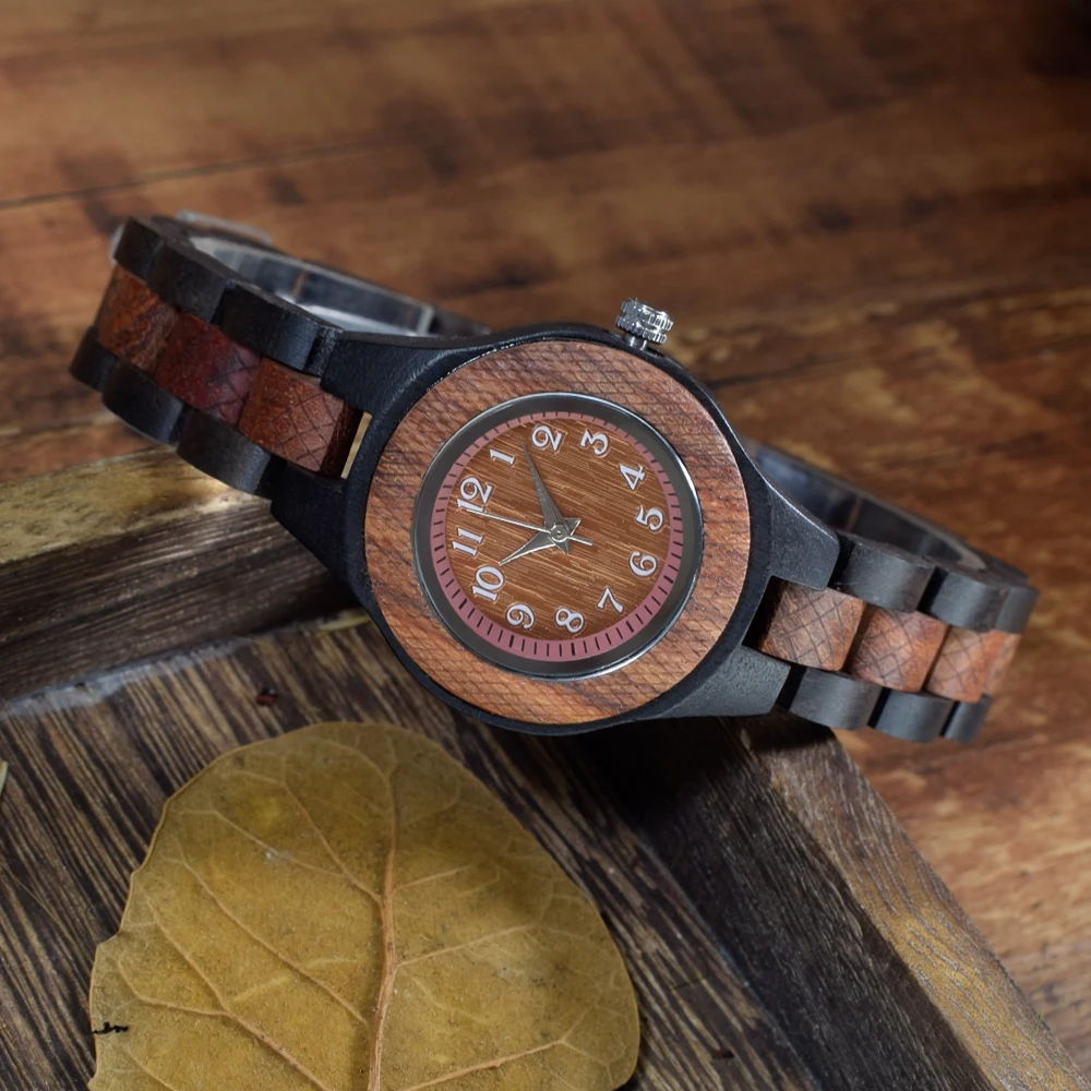 Natural Wooden Women Watches Watch Handmade Quartz Wood Watch Sport Unique Wristwatch for Women