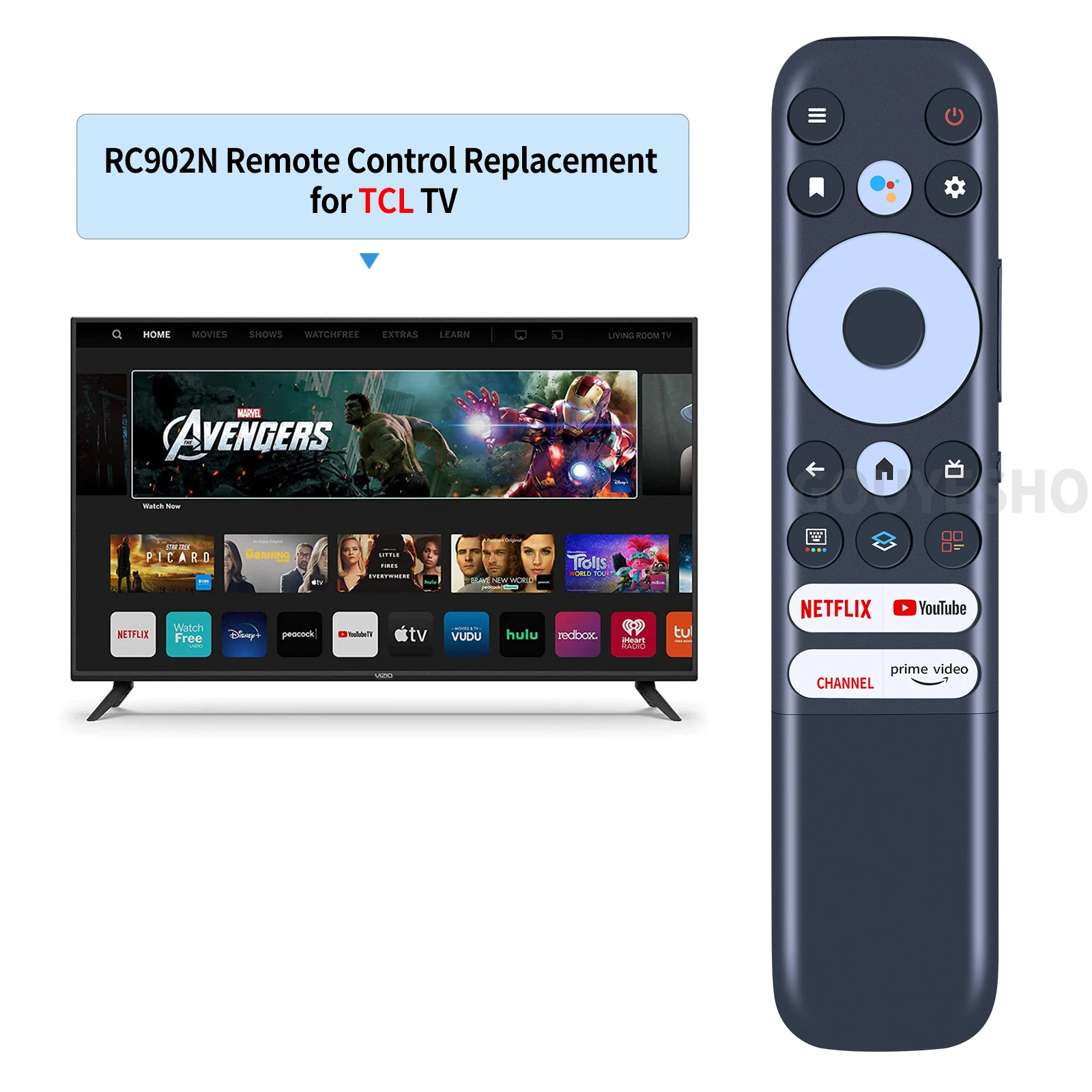 New RC902N FMR1 Voice Remote Control for TCL S546 R646 Mini-LED QLED 4K UHD Smart TV 75R646 65R646 55R646 75S