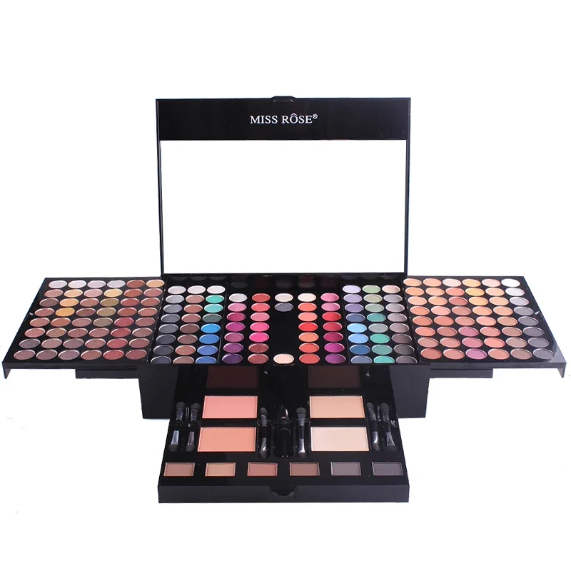 Miss Rose Professional 180 Color Eyeshadow Blush Cosmetic Foundation Face Powder Makeup Sets Eye Shadows Palette Makeup