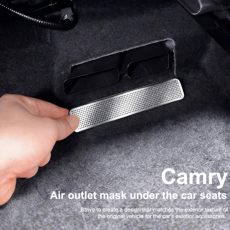 

2Pcs Car Stainless Steel Air Vent Covers Conditioner Duct Outlet Exhaust Dustproof Auto Seat Accessories For Toyota Camry