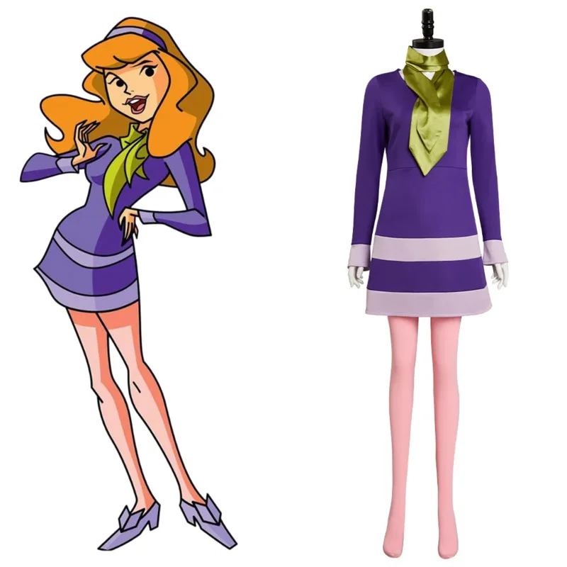 

Where Are You Daphne Blake Cosplay Costume Dress Outfits Halloween Carnival Suit
