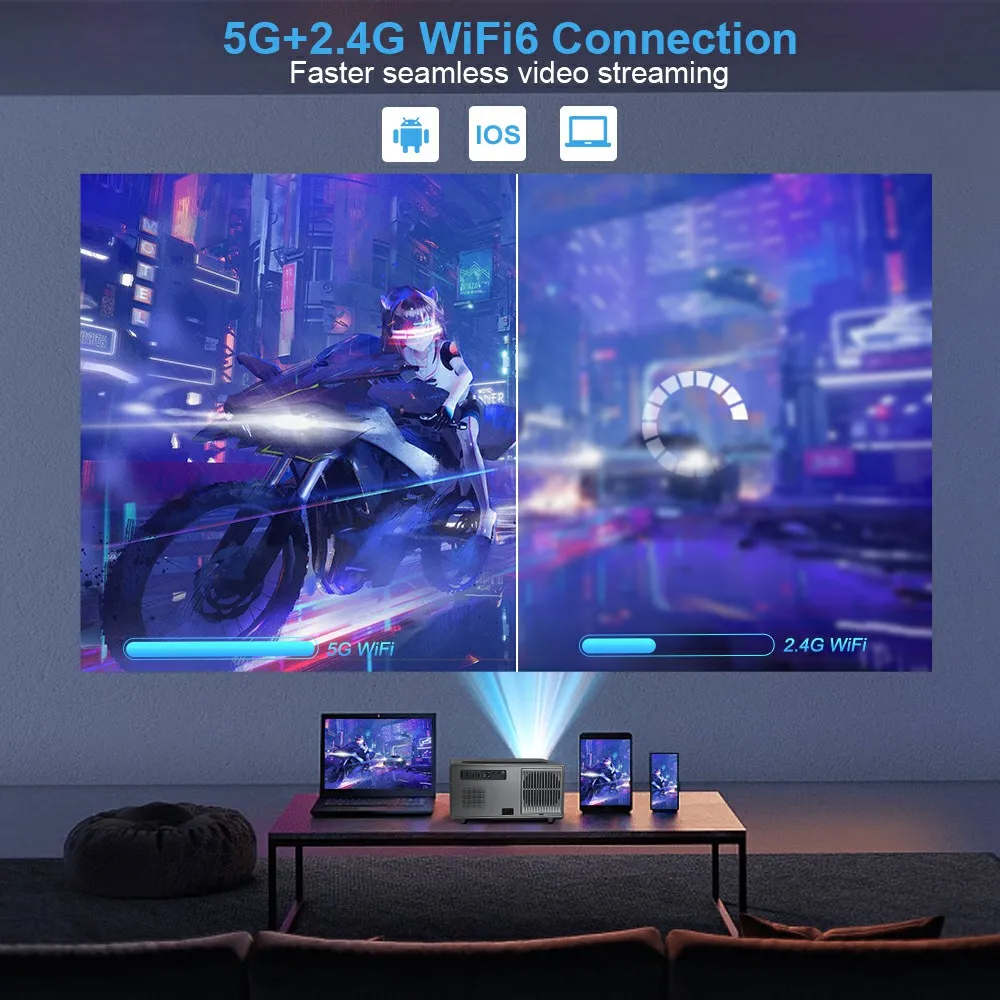 PROGAGA PG600W Full HD 1080P LED Projector Auto Focus WiFi Android projetor 4K Video PG600 PK DLP 3D Smart Home Theater Beamer