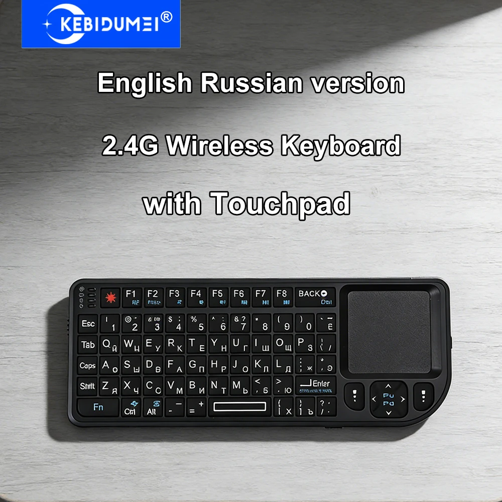 

A8 2.4G Wireless Keyboard with Touchpad Portable Mini Keyboard English/Russian RGB Colorful Gaming Keyboard for Laptop Meeting