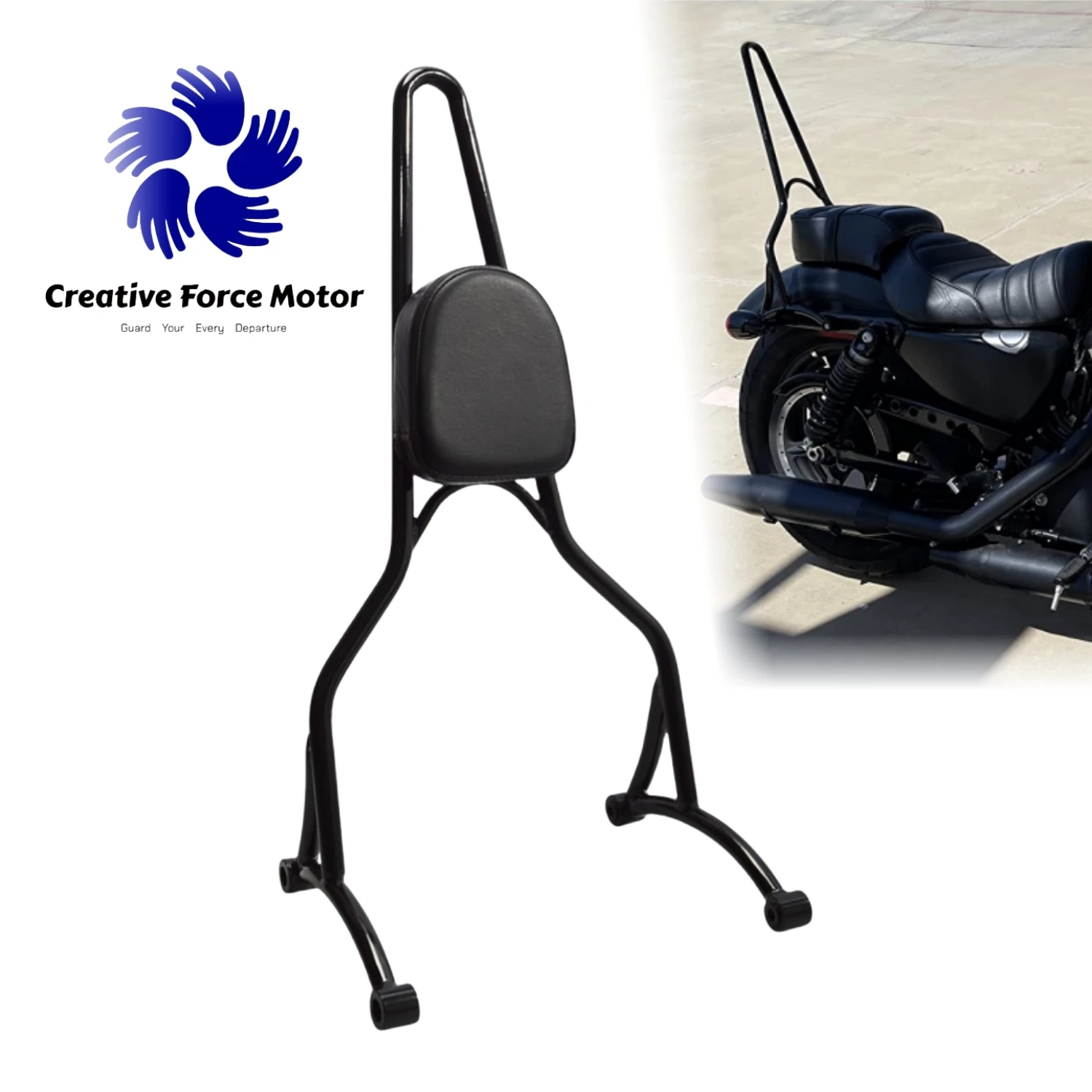 

Sissy Bar Bracket Motorcycle Rear Passenger Backrest Detachable For Harley Sportster Iron 1200 Custom 883 Super Low 48 2004-2022