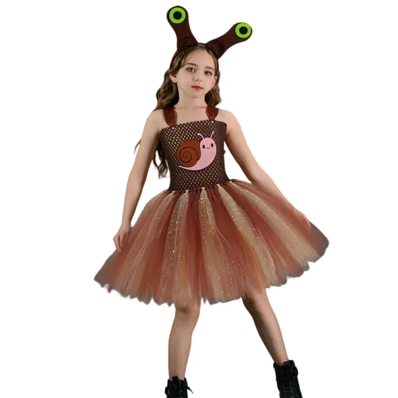 Cute Snail Cosplay Fantasy Girls Cloth Cartoon Animal Stage Costume Disguise Teen 6 to 14 Years Roleplay Fantasia Party Outfits