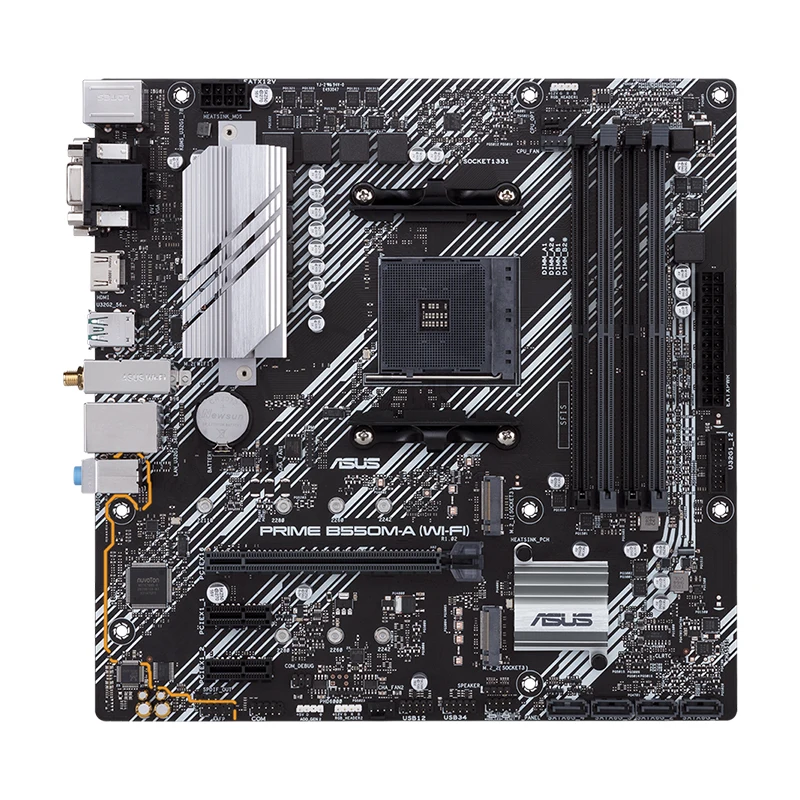 Imagem -03 - Placa-mãe Asus Prime B550m-a Wifi ii Suporte Ryzen 3600 5600 5700 5800x3d Cpu Ddr4 4866mhz 128gb Hdmi Nvme M.2 Am4 Placa-mãe