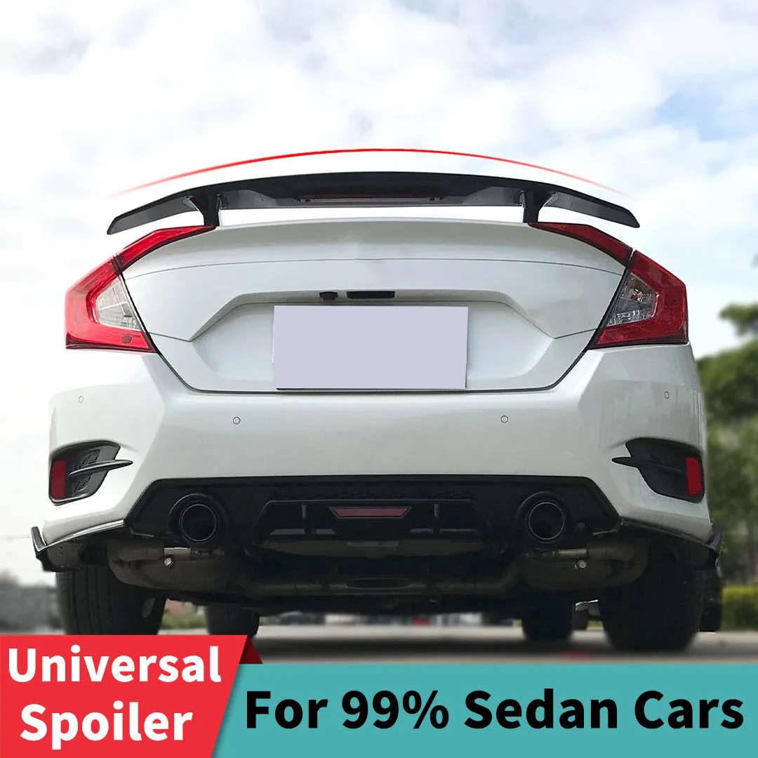 

Universal Rear Spoiler Air Dam Deflector Wing Sport Tail Airfoil Tuning For 99% Sedan Cars Tuning Accessories GT JDM Style