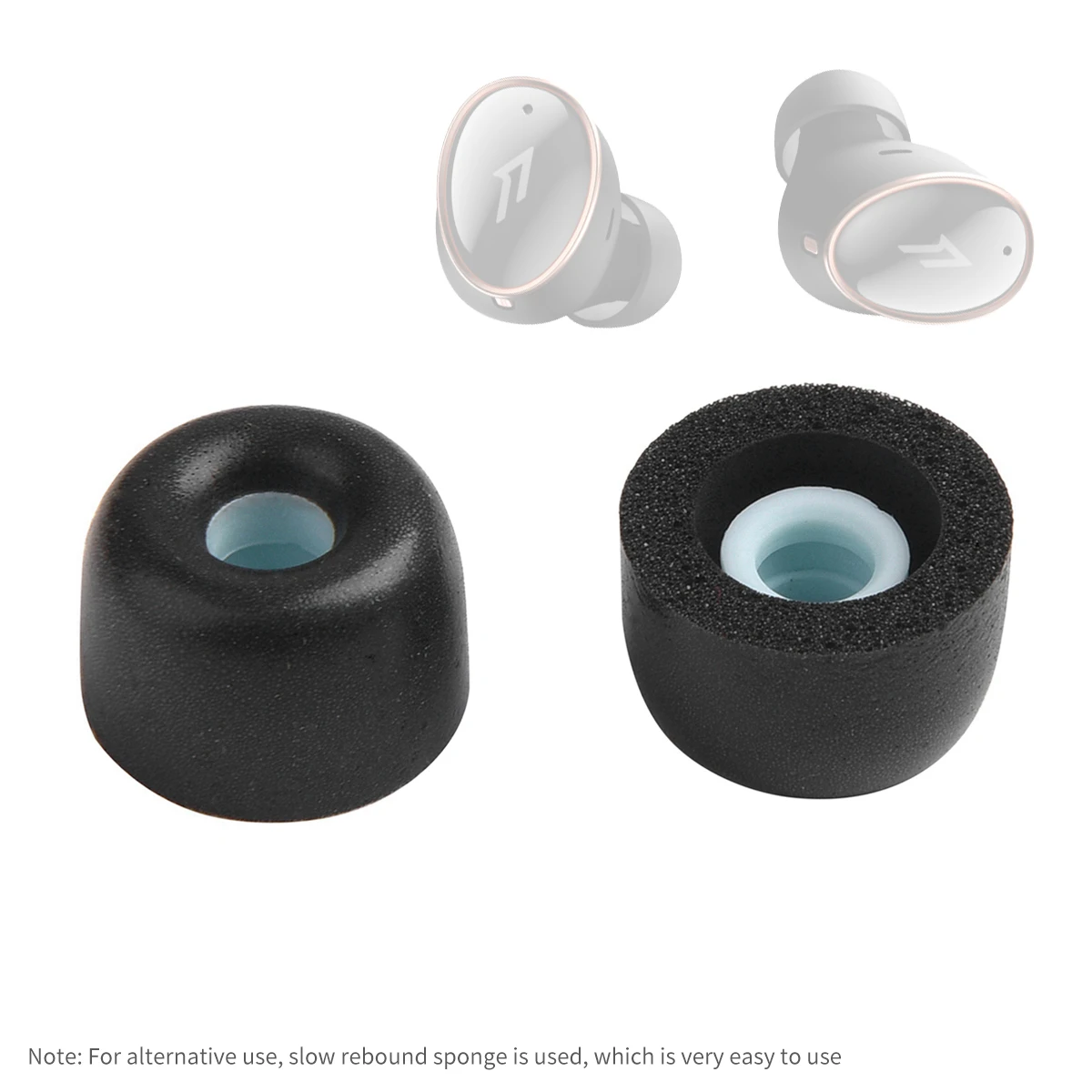 4Pcs Memory Foam Ear Tips for 1MORE EVO Earbuds Eartips Ture Wireless Earphone Tips 4-5mm