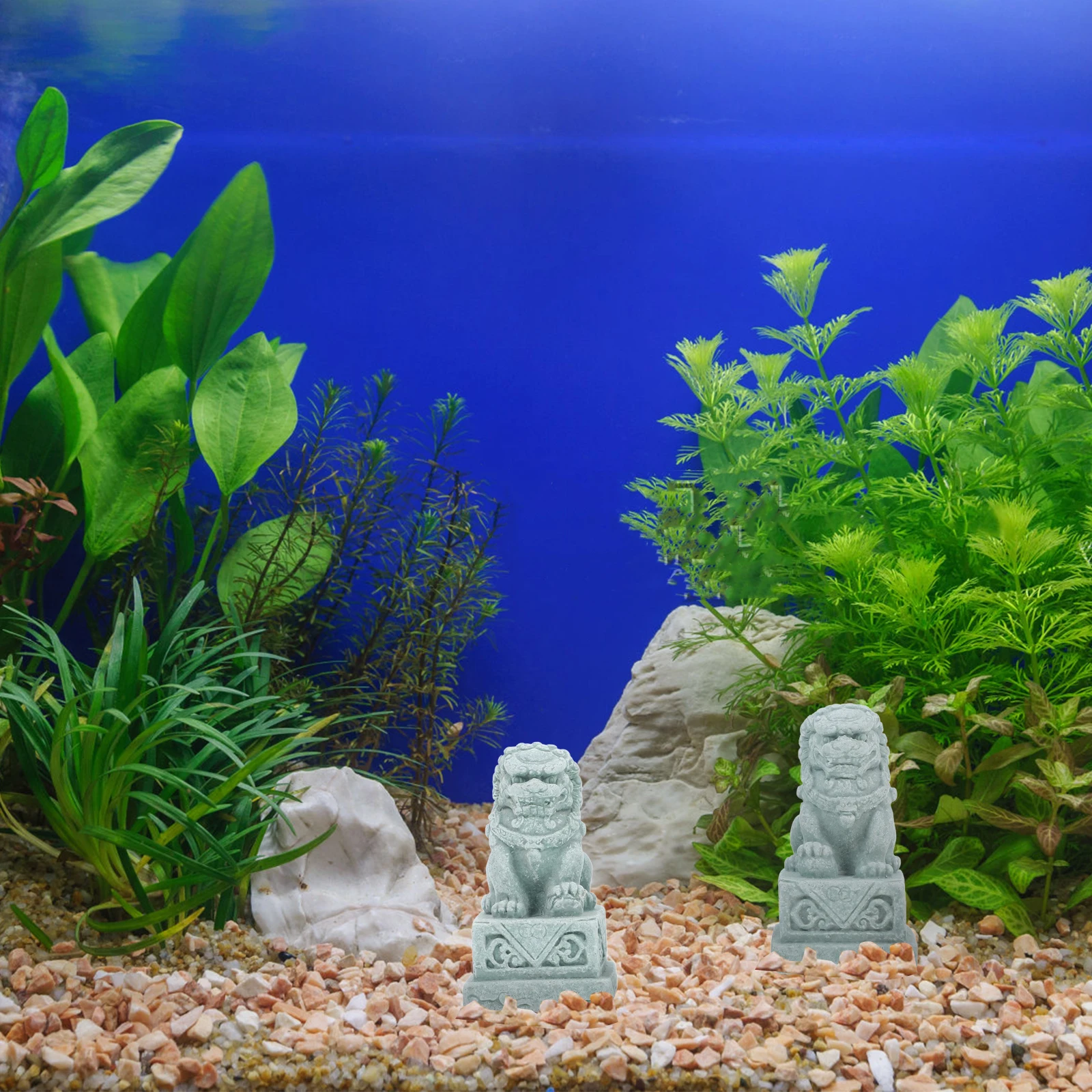 

Resin Stone Lion Decorations Non Fading Fish Tank Aquarium naments Chinese Type Lion Sculpture Household Environment L