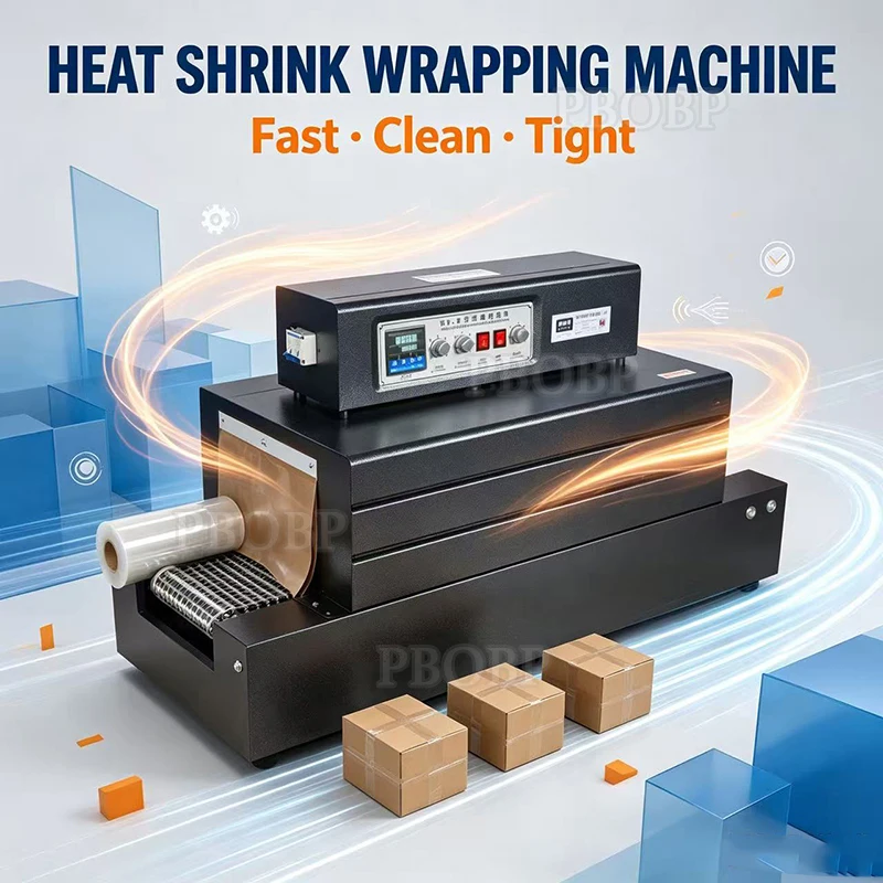 PBOBP Full Automatic Pet Bottle Cup Plate Sleeve Heat Shrink Tunnel Thermal Packing Packaging Machine Wrapping Machine