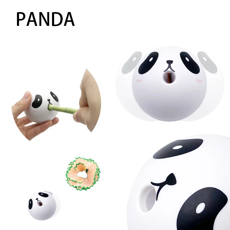 Cute Cartoon Panda Tumbler Pencil Sharpener Toys Creative Funny Tumbler Manual Pencil Sharpener Children's School Supplies