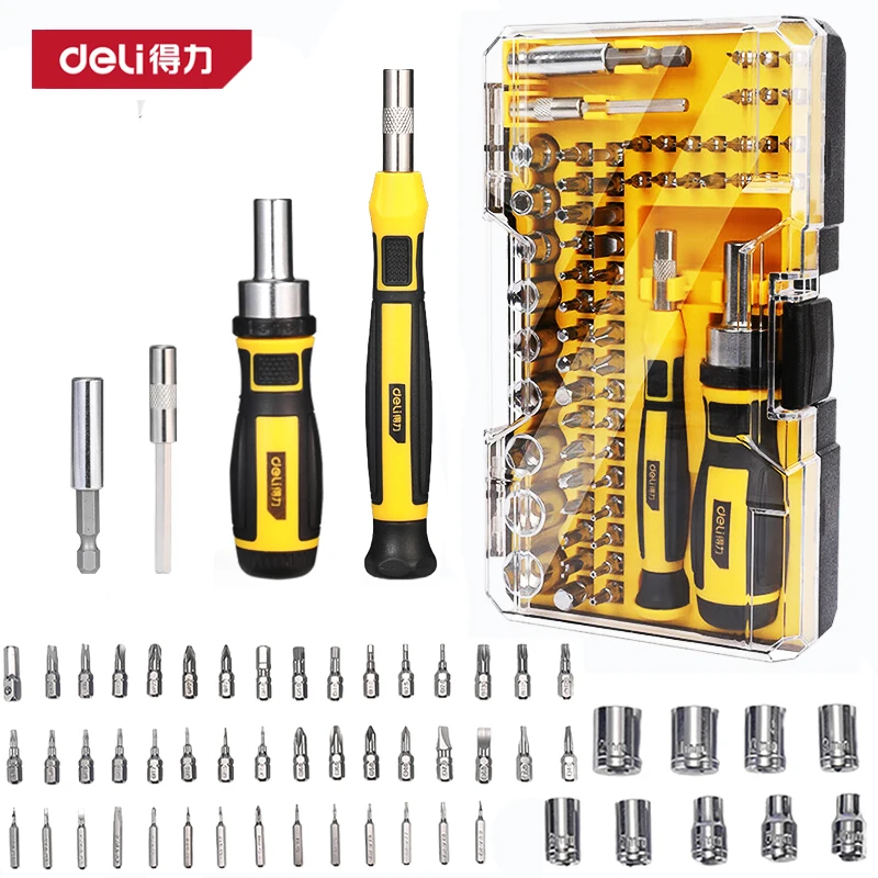 

DELI 65 in 1 Wrench Screwdriver Set Magnetic Torx Phillips Screw Bit Kit Precision Multifunctional Hand Repair Tool Set