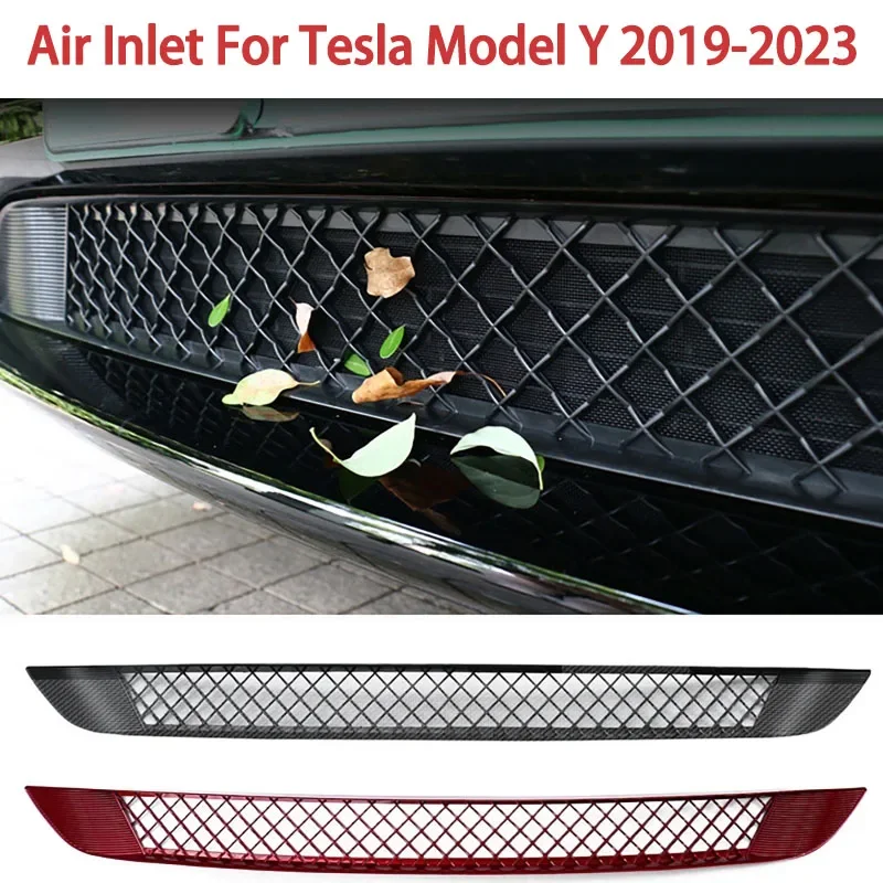 Griglia di protezione della griglia anteriore inserti in rete per Tesla Model Y 2019-2023 copertura dello sfiato dell'ingresso dell'aria griglia del paraurti filtro accessorio griglia inferiore